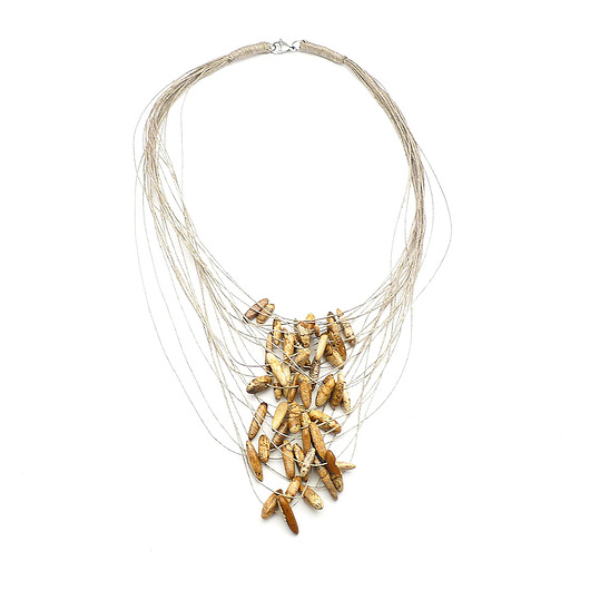 naszyjniki - inne Jaspis sople Naszyjnik lniany