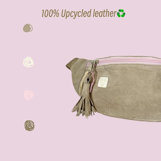 saszetka nerka Nerka z beżowego zamszu  100% upcykling La Rambla 5