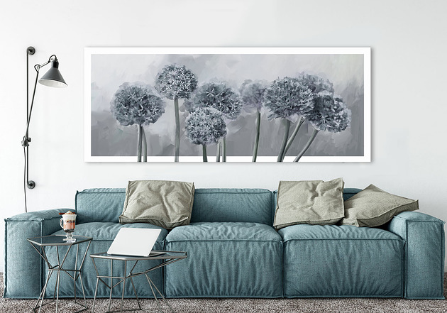 obrazy Obraz na płótnie- KWIATY CZOSNKU 150x60cm