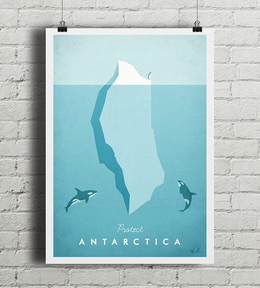 Antarktyda - vintage plakat minimalmill