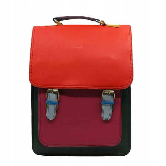 plecaki Plecak skórzany damski torebka 2w1 elegancki pojemny mieści A4 OLIVKA