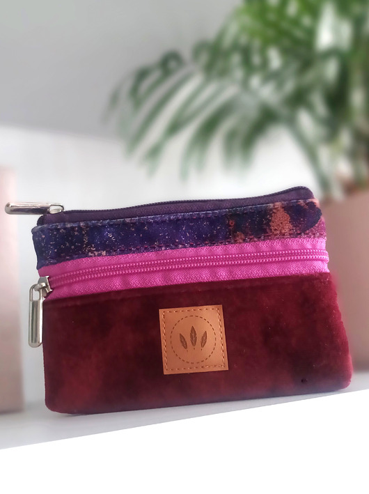 portfele damskie Dwustronny portfel z weluru Puebla