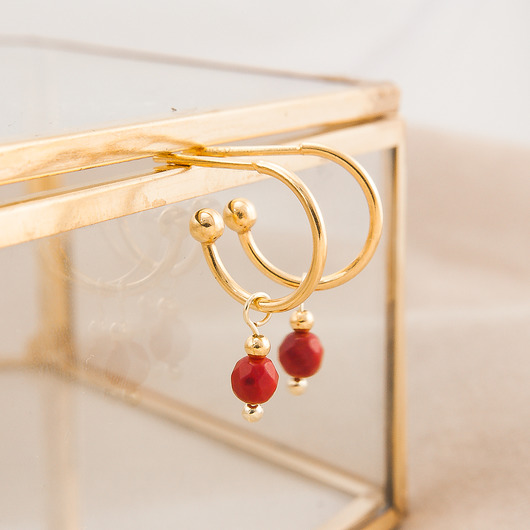 kolczyki pozłacane Kolczyki koral  - Panna