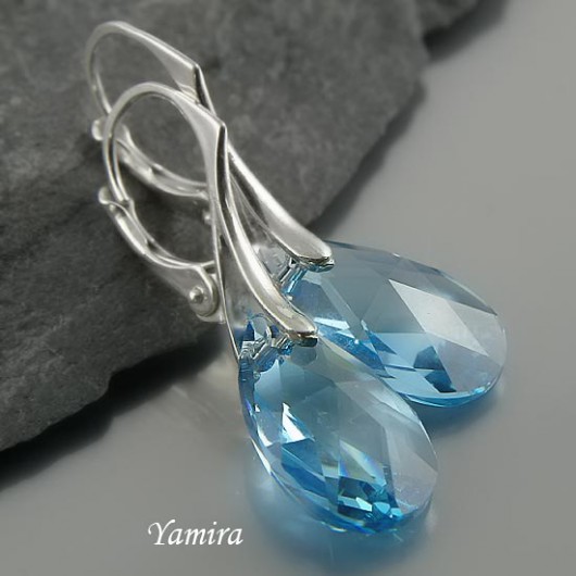 kryształ Swarovski Aquamarine - kolczyki yamira