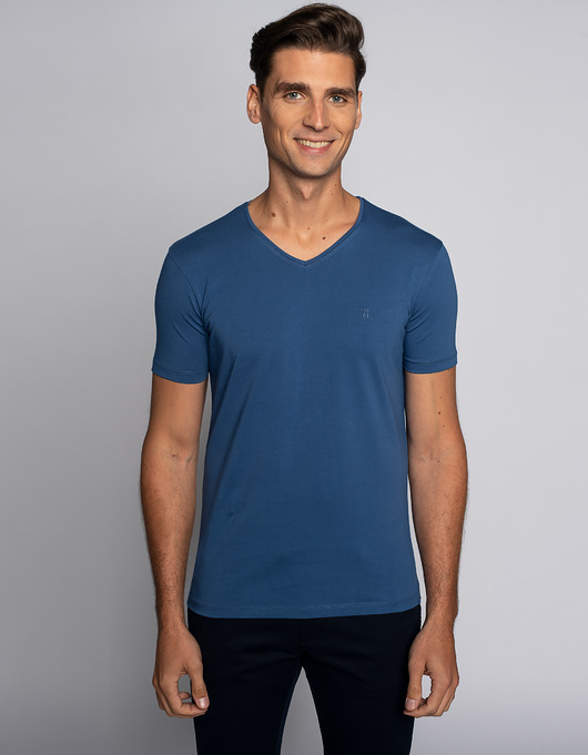 t-shirty męskie T-shirt męski colli niebieski