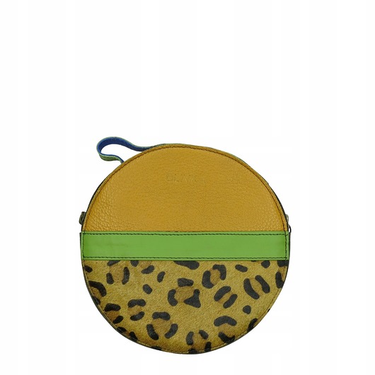 torby na ramię Torebka listonoszka skórzana okrągła skóra naturalna elegancka eko OLIVKA