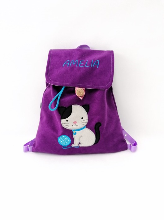 torebki, worki i plecaki dziecięce Personalizowany plecak przedszkolaka z kotkiem