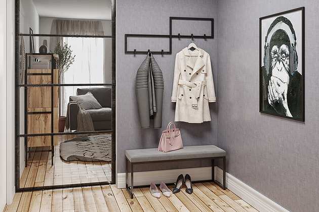 wieszaki Endi- stalowy wieszak ścienny loft