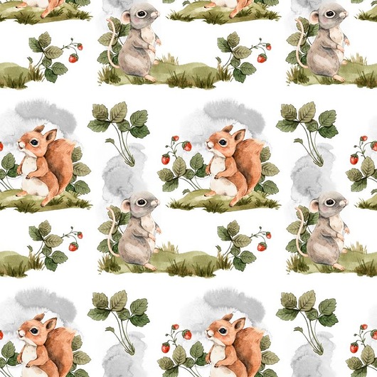 naklejki ścienne do pokoju dziecka Tapeta Watercolor Forest Pattern 5a 53cmx10m PZ