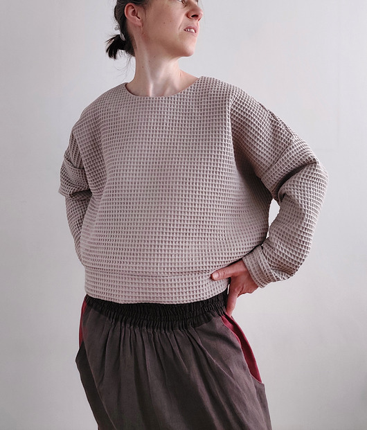 bluza bez kaptura damska Bluza  "WAFFEL" 100% bawełna