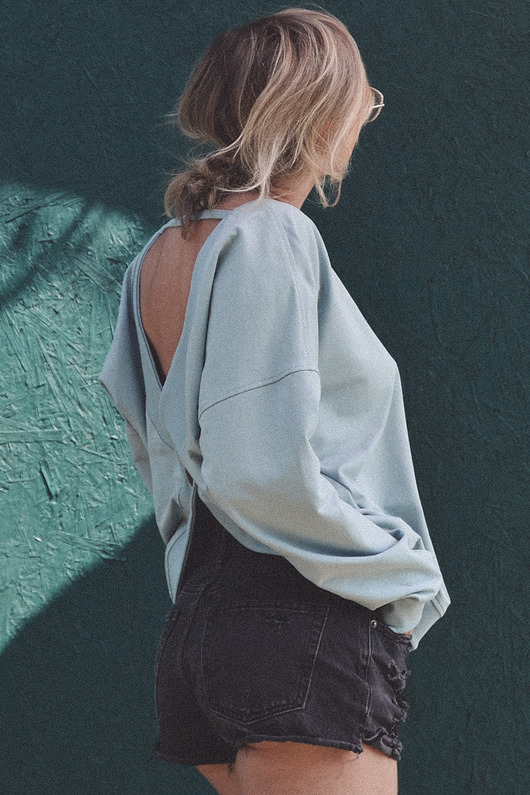 bluza bez kaptura damska Bluza z odkrytymi plecami Show'em Aquifer