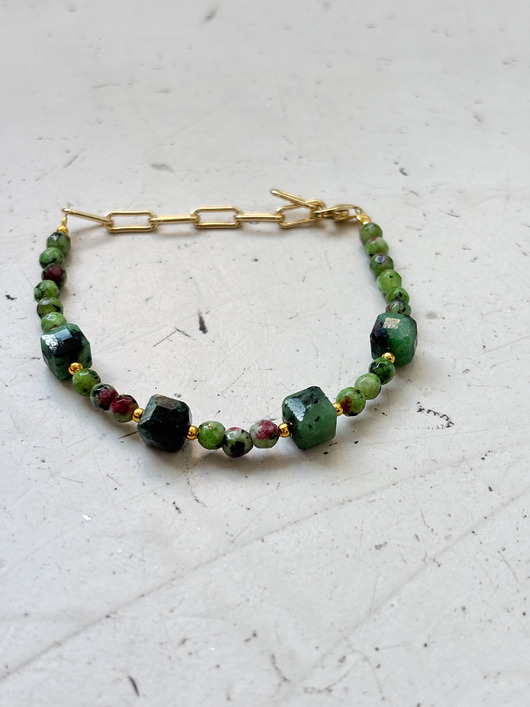 bransoletki z kamieni naturalnych Bransoletka Rubin z Zoisytem