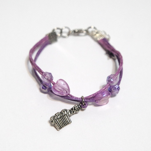 bransoletki na sznurku Bransoletka - Grzebień - sznureczki, fioletowa