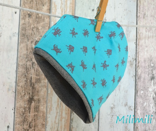 Czapka Bawełniana Jersey-Chaos Invaders Teal Milimili