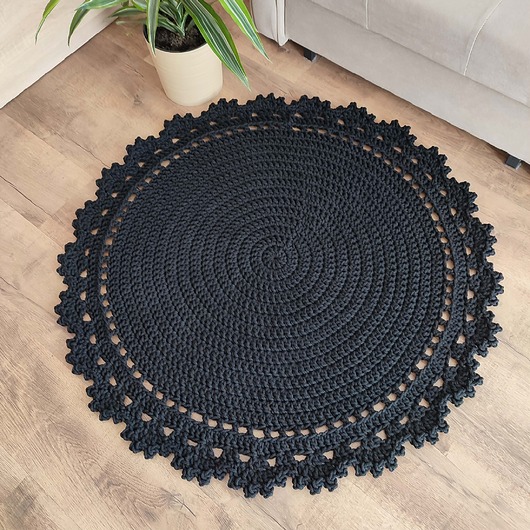 dywany Dywan ze sznurka bawełnianego szydełkowy 100cm