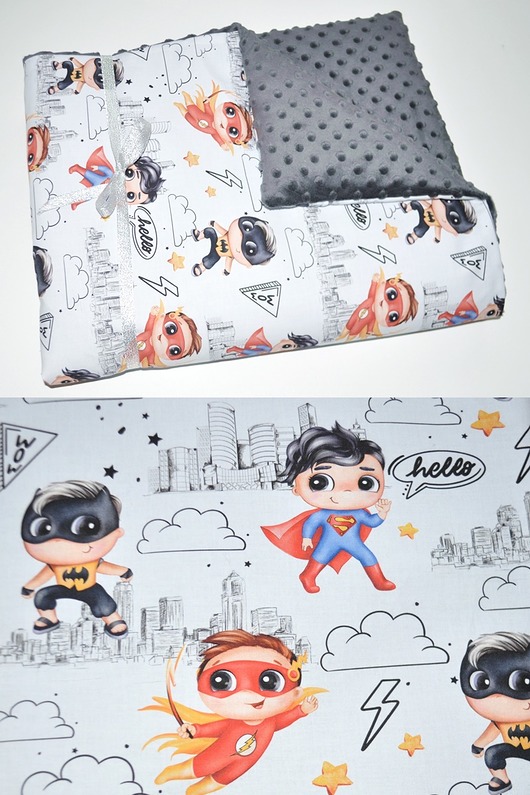 kocyki, kołderki, pościel dla dzieci BAJKOWY KOMPLET_koc +poduszka_ KOMIKSY
