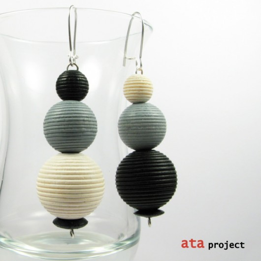 kolczyki Asymmetric Black&White ata projekt