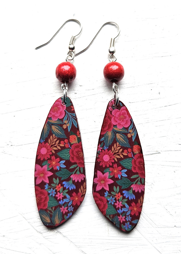 kolczyki drewniane Tonąc w melancholii