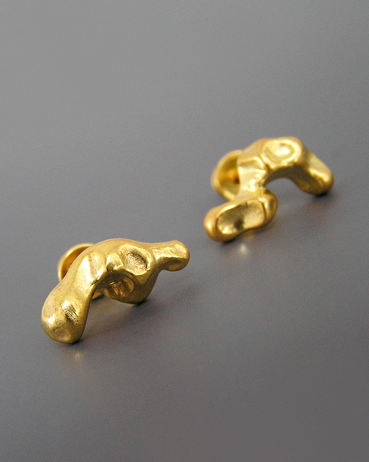 kolczyki pozłacane Kolczyki Meteoryty - srebro pozłacane