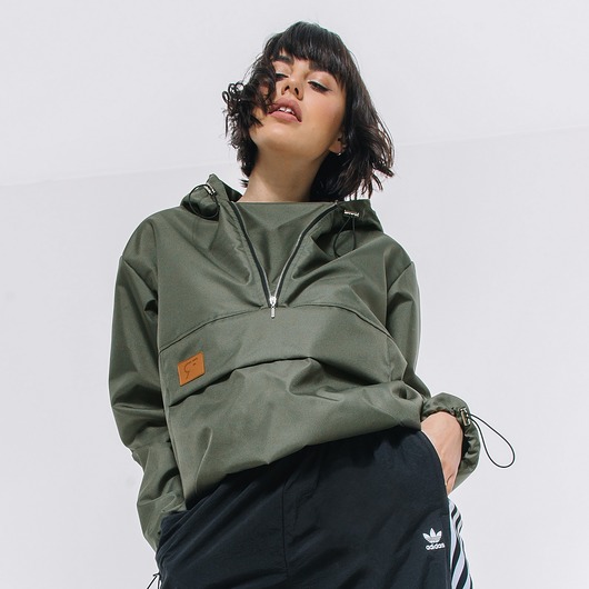 kurtki damskie Kurtka wiatrówka typu anorak khaki