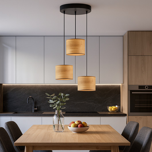 lampy wiszące Kaskadowa 3-płomienna lampa wisząca do kuchni PUEBLO ECO