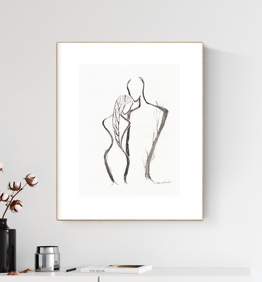 grafika 30 x 40 cm  wykonana ręcznie, abstrakcja Krystyna Siwek Art
