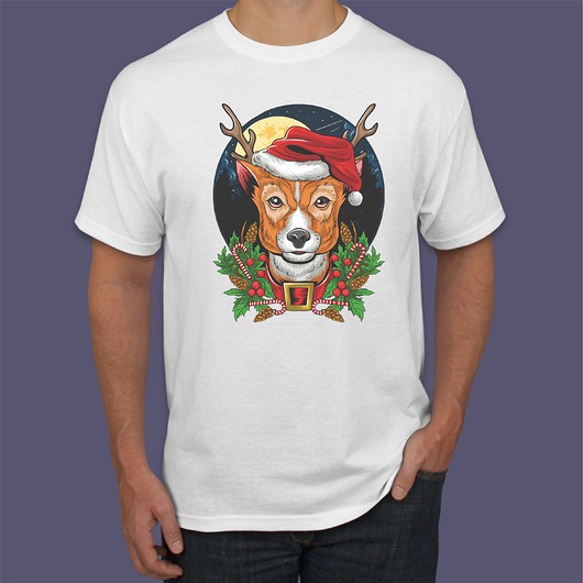t-shirty męskie Koszulka  z nadrukiem Świąteczny Renifer