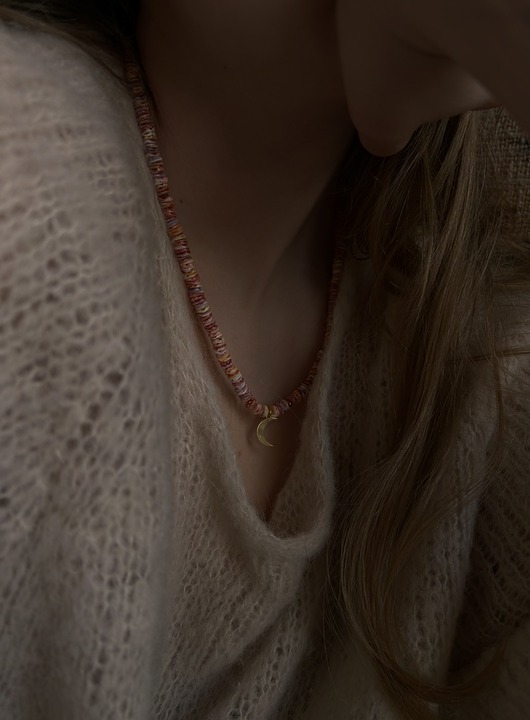 chokery Wiosna w sercu- naszyjnik  z Muszlą