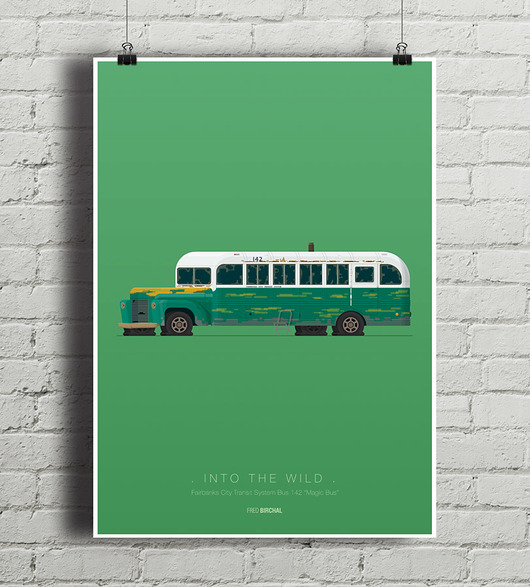 Into The Wild - Magic Bus - plakat A4 minimalmill