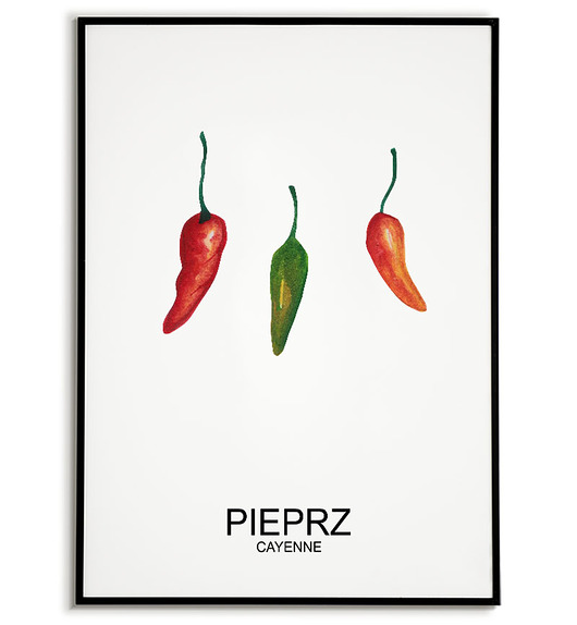 plakaty Plakat  GRAFIKA PIEPRZ CAYENNE warzywa ZIOŁA