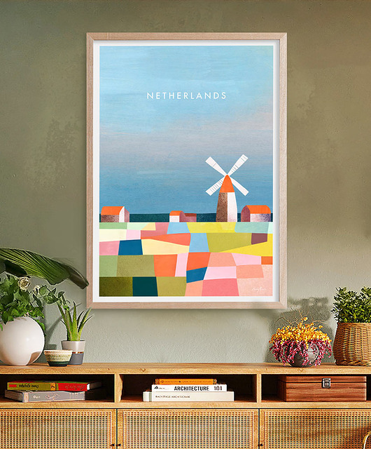 plakaty Holandia - pola kwiatowe - plakat 50x70 cm