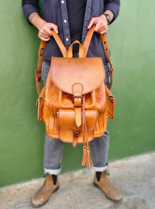 plecaki Plecak skórzany ręcznie robiony Viajero Duży na weekend w góry