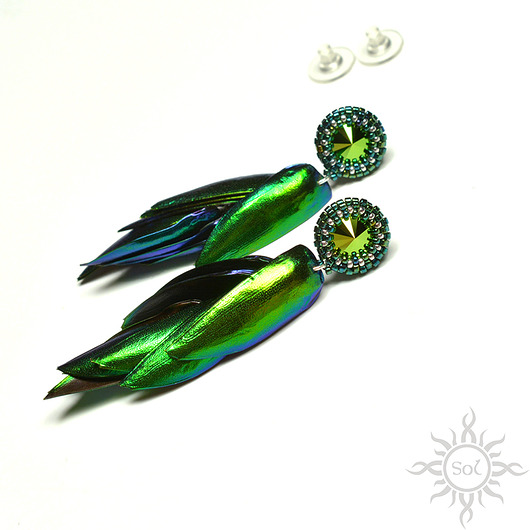 kolczyki swarovski Yashil, szmaragdowe kolczyki z kryształami