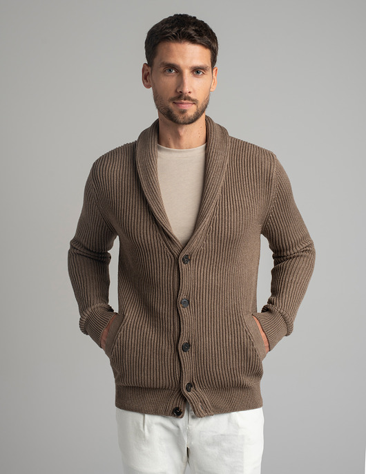swetry męskie Sweter kardigan magnano vn brązowy