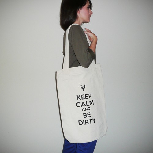 Keep calm bag (niebieski suwak) Dirty Deer