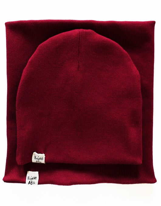 Komplet Komin i czapka BORDO Unisex Projekt ASz