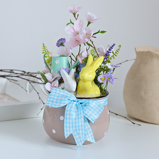 ozdoby wielkanocne Wielkanocny stroik z zającem