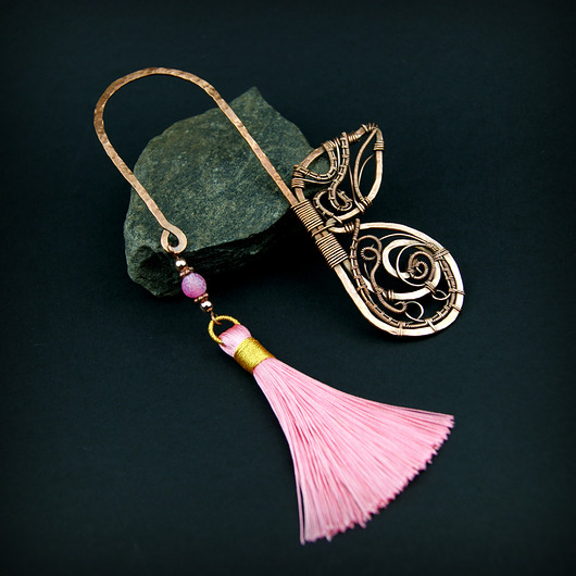 zakładki do książek Miedziana zakładka do książki wire wrapping
