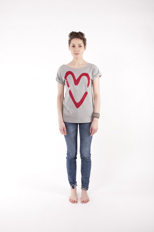 Red Heart Oversize Tee / melanż S familove