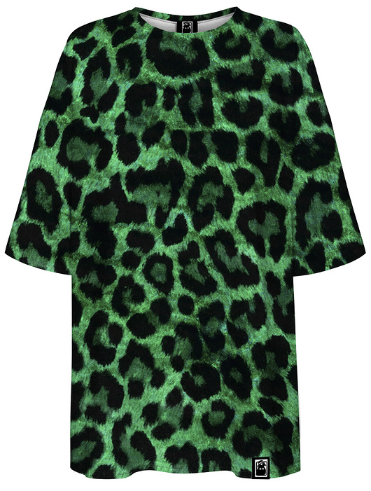 t-shirt damskie DR.CROW T-shirt Damski Oversize Green Panther