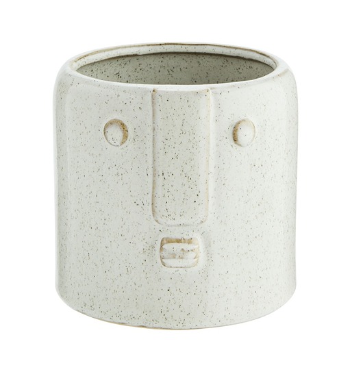 doniczki Doniczka Face Imprint Beige, kamionka, 10,5 cm