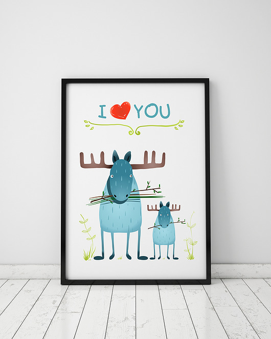 plakat. i love YOU (format A3) Love Life and Forest
