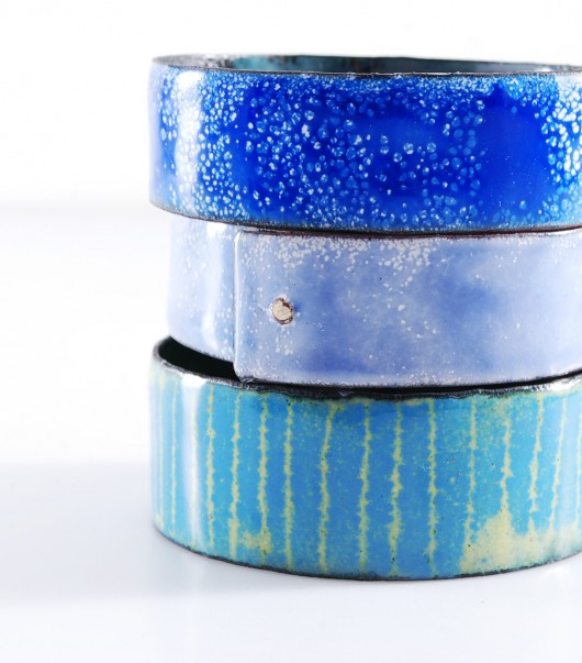 BLUE STRIPES - bransoletki emaliowane Dorota Oyrzanowska