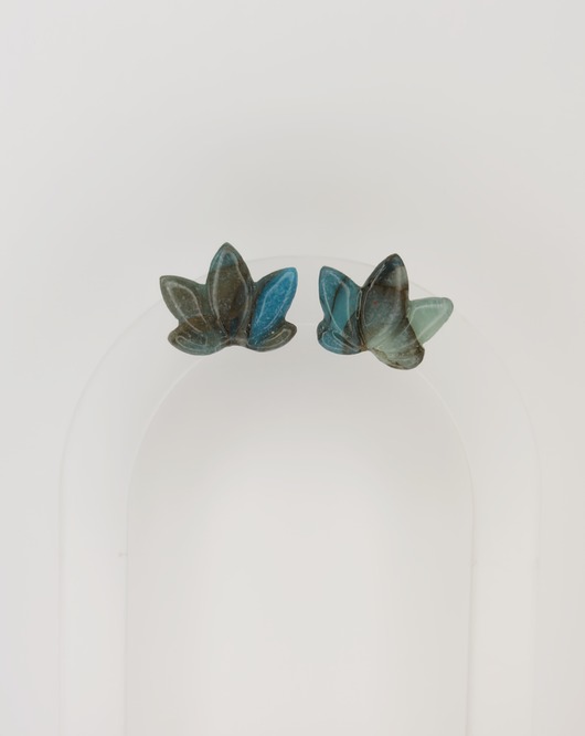 kolczyki z masy plastycznej Kolczyki Gemstone - niebieski lotos