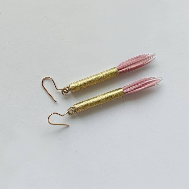 kolczyki z piórami PIÓRKO kolczyki