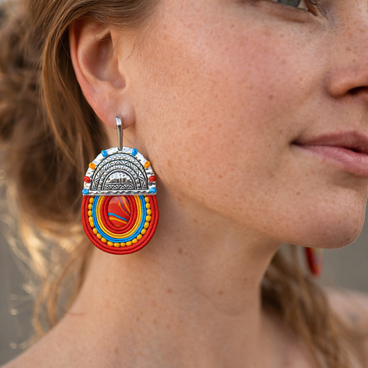 kolczyki soutache Ogień i woda- etniczne kolczyki soutache