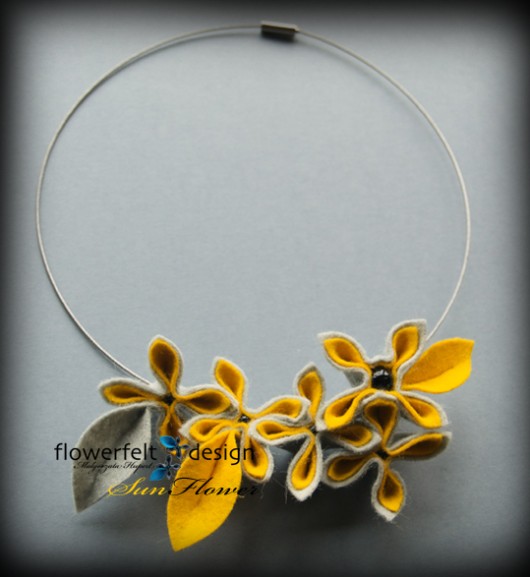 SunFlower -Biżuteria Autorska FlowerFelt Design