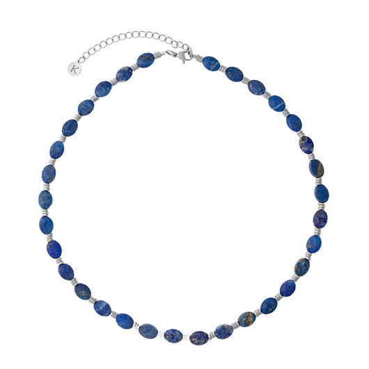 chokery Naszyjnik Lapis Lazuli x Hematyt - Srebrne