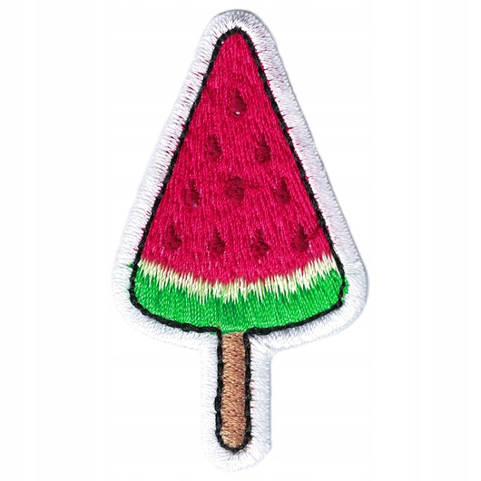 naszywki na ubrania Naszywka naprasowanka LÓD NA PATYKU termoprzylepna haft 6,5x3,6cm