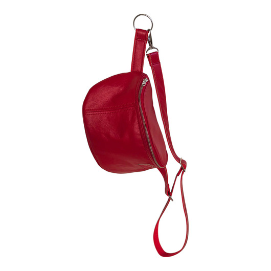 saszetka nerka Duża czerwona nerka damska  U'POLKA, skóra naturalna